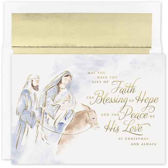 JAM Paper Blessings of Hope Christmas Card &#x26; Envelopes Set, 18ct.